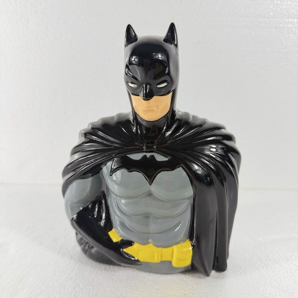 VTG DC Comics Batman Ceramic Bust Coin Bank FAB Starpoint Piggy Bank Dark Knight